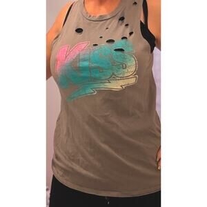 Women’s Cut Up Distressed KISS shirt Yank Top Size Small
